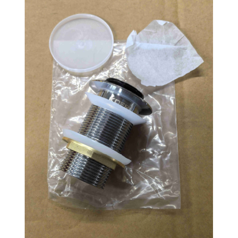 Донный клапан для раковины Koer PW-10-01 1 1/4'' без перелива автоматический СLICK-СLACK (Цвет хром) (KR5797)
