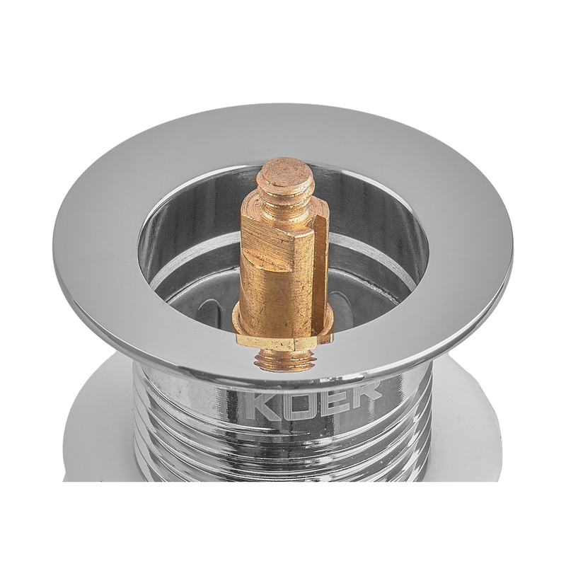 Донный клапан для раковины Koer PW-10-01 1 1/4'' без перелива автоматический СLICK-СLACK (Цвет хром) (KR5797)