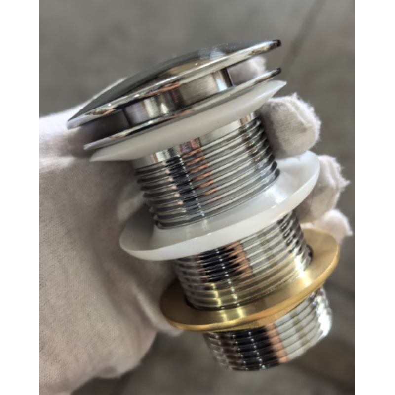 Донный клапан для раковины Koer PW-12-01 1 1/4'' без перелива автоматический СLICK-СLACK (Цвет хром) (KR5798)