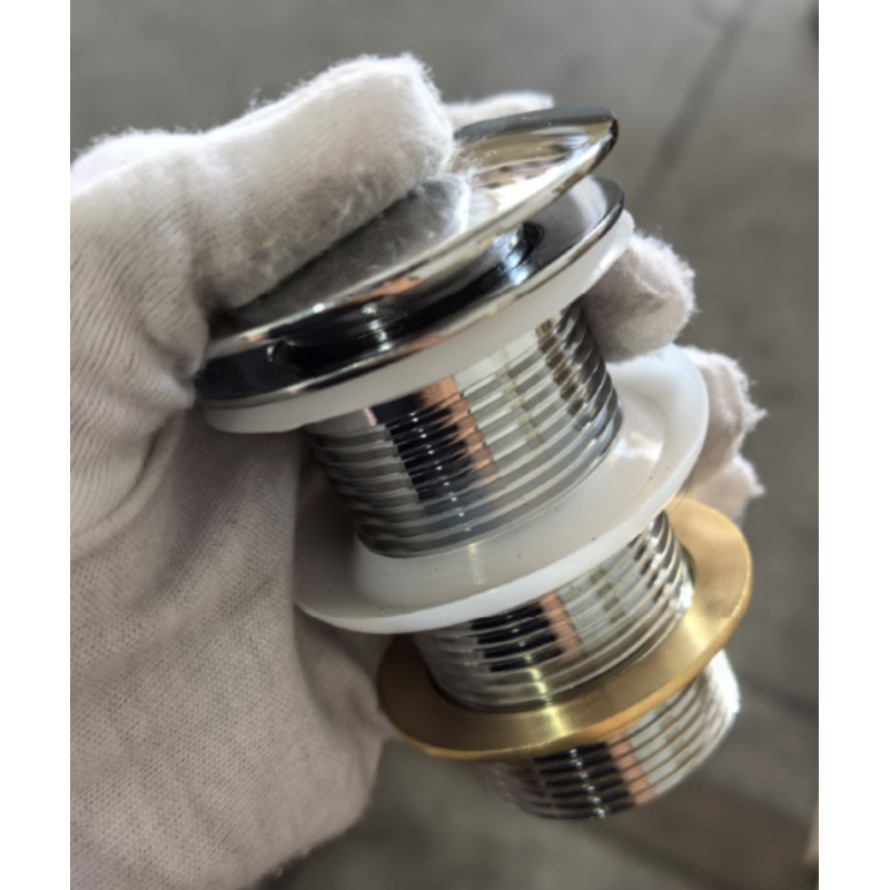Донный клапан для раковины Koer PW-12-01 1 1/4'' без перелива автоматический СLICK-СLACK (Цвет хром) (KR5798)