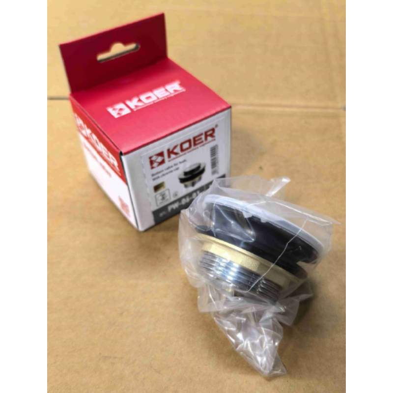 Донный клапан для ванны Koer PW-06-01 1 1/2'' автоматический СLICK-СLACK (Цвет хром) (KR5799)