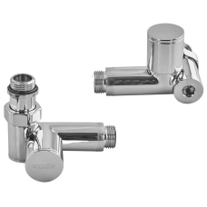 Комплект кранов для полотенцесушителя угловой Koer KR.SET.551 - M1/2''xM1/2'' под ТЭН хромированный (KR5841)