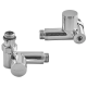 Комплект кранов для полотенцесушителя угловой Koer KR.SET.551 - M1/2''xM1/2'' под ТЭН хромированный (KR5841)