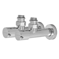 Комплект кранов для полотенцесушителя угловой Koer KR.SET.533 - M1/2''xM1/2'' удлиненный, хромированный (KR5842)