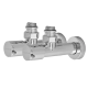 Комплект кранов для полотенцесушителя угловой Koer KR.SET.533 - M1/2''xM1/2'' удлиненный, хромированный (KR5842)