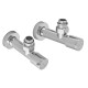 Комплект кранов для полотенцесушителя угловой Koer KR.SET.533 - M1/2''xM1/2'' удлиненный, хромированный (KR5842)