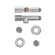 Комплект кранов для полотенцесушителя угловой Koer KR.SET.533 - M1/2''xM1/2'' удлиненный, хромированный (KR5842)