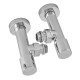 Комплект кранов для полотенцесушителя угловой Koer KR.SET.533 - M1/2''xM1/2'' удлиненный, хромированный (KR5842)