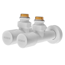 Комплект кранов для полотенцесушителя угловой Koer KR.SET.534 WHITE - M1/2''xM1/2'' удлиненный (KR5843)