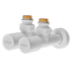 Комплект кранов для полотенцесушителя угловой Koer KR.SET.534 WHITE - M1/2''xM1/2'' удлиненный (KR5843)
