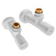 Комплект кранов для полотенцесушителя угловой Koer KR.SET.534 WHITE - M1/2''xM1/2'' удлиненный (KR5843)