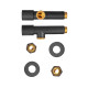 Комплект кранов для полотенцесушителя угловой Koer KR.SET.535 BLACK - M1/2''xM1/2'' удлиненный (KR5844)