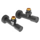 Комплект кранов для полотенцесушителя угловой Koer KR.SET.535 BLACK - M1/2''xM1/2'' удлиненный (KR5844)