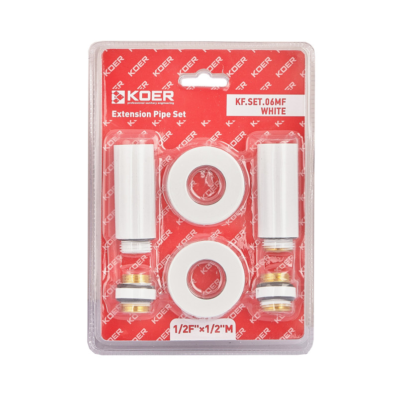 Комплект удлинителей Koer KF.SET.06MF WHITE 1/2Fx1/2M белый (KR5850)