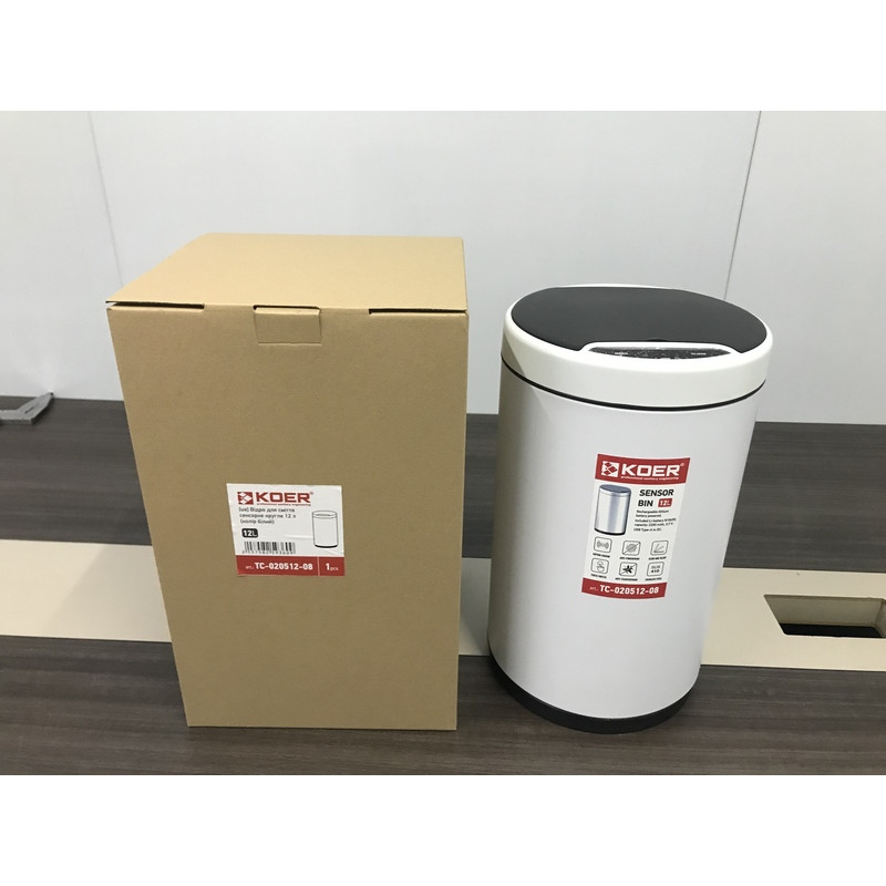 Відро для сміття сенсорне кругле KOER TC-020512-08 12 л (колір білий) (KR5936)