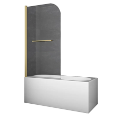 Шторки стеклянные на ванну распашные Koer SR BS02-80x140-TR-12 прозрачное стекло 6мм, матовое золото (KR5940)