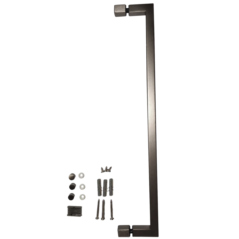 Шторки стеклянные на ванну распашные Koer SR BS02-80x140-TR-07 прозрачное стекло 6мм, графит (KR5941)
