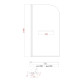 Шторки стеклянные на ванну распашные Koer SR BS02-80x140-TR-07 прозрачное стекло 6мм, графит (KR5941)