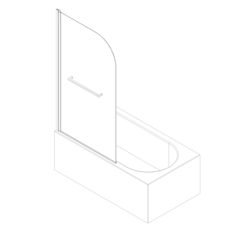 Шторки стеклянные на ванну распашные Koer SR BS02-80x140-TR-07 прозрачное стекло 6мм, графит (KR5941)