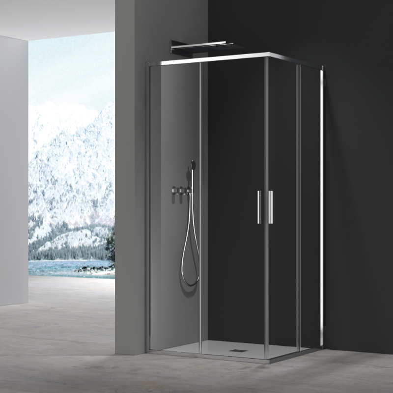 Душевая кабина без поддона Koer SR SC10-90x90x195-TR-01 прозрачное стекло Easy Clean 6мм, хром (KR5942)
