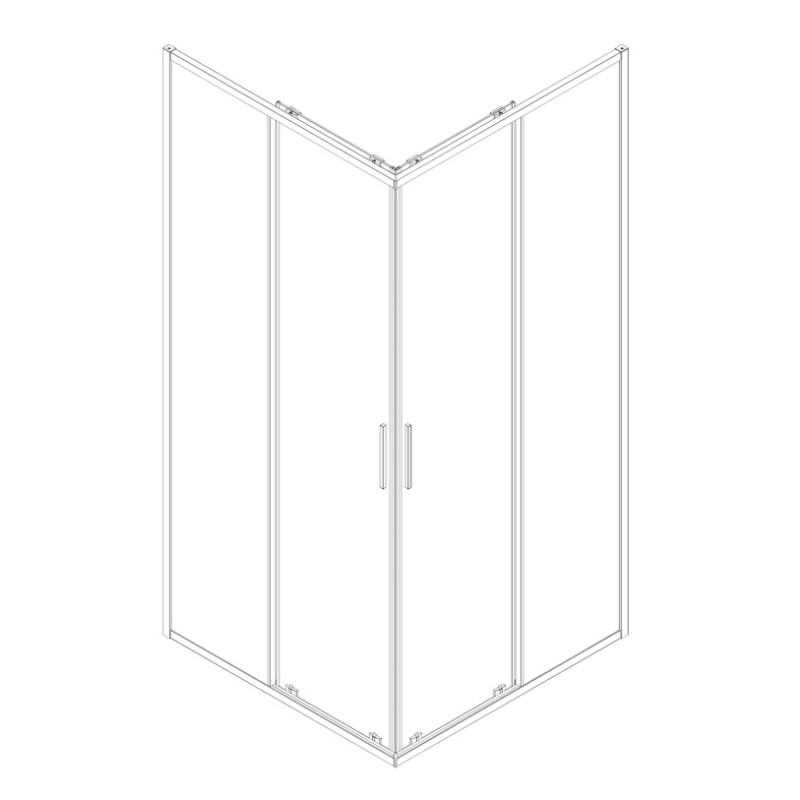Душевая кабина без поддона Koer SR SC10-90x90x195-TR-01 прозрачное стекло Easy Clean 6мм, хром (KR5942)