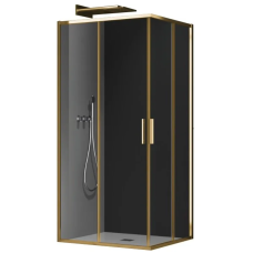 Душевая кабина без поддона Koer SR SC10-90x90x195-TR-12 прозрачное стекло Easy Clean 6мм, матовое золото (KR5943)