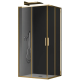 Душевая кабина без поддона Koer SR SC10-90x90x195-TR-12 прозрачное стекло Easy Clean 6мм, матовое золото (KR5943)
