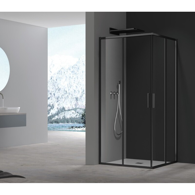 Душевая кабина без поддона Koer SR SC10-90x90x195-TR-07 прозрачное стекло Easy Clean 6мм, графит (KR5944)