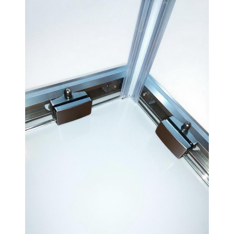 Душевая кабина без поддона Koer SR SC10-90x90x195-TR-07 прозрачное стекло Easy Clean 6мм, графит (KR5944)