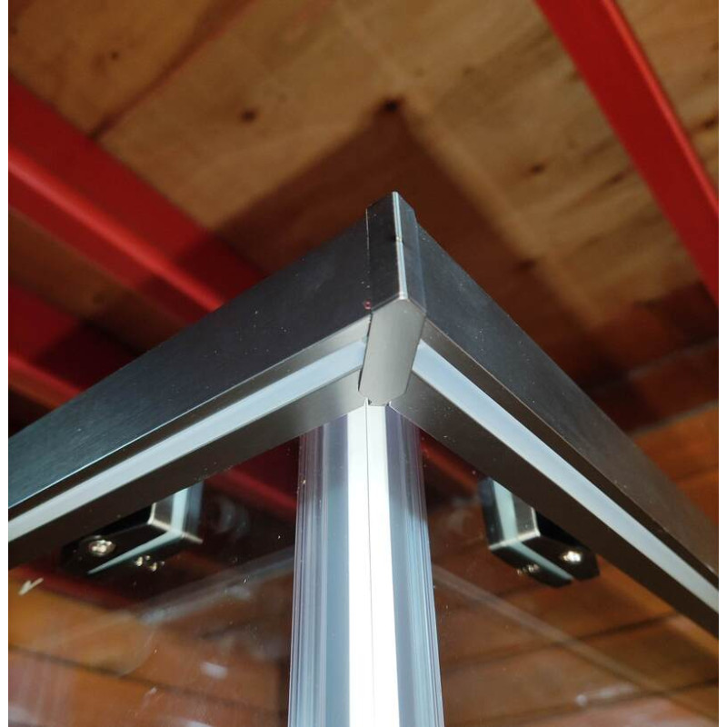 Душевая кабина без поддона Koer SR SC10-90x90x195-TR-07 прозрачное стекло Easy Clean 6мм, графит (KR5944)