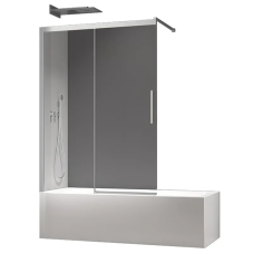 Шторки стеклянные на ванну раздвижные Koer SR BS06-120x150-TR-01 прозрачное стекло Easy Clean 6мм, хром (KR5945)