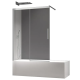 Шторки стеклянные на ванну раздвижные Koer SR BS06-120x150-TR-01 прозрачное стекло Easy Clean 6мм, хром (KR5945)