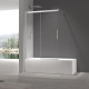 Шторки стеклянные на ванну раздвижные Koer SR BS06-120x150-TR-01 прозрачное стекло Easy Clean 6мм, хром (KR5945)
