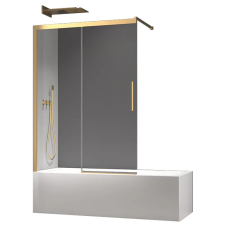 Шторки стеклянные на ванну раздвижные Koer SR BS06-120x150-TR-12 прозрачное стекло Easy Clean 6мм, матовое золото (KR5946)