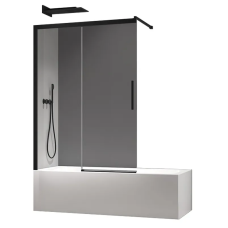 Шторки стеклянные на ванну раздвижные Koer SR BS06-120x150-TR-07 прозрачное стекло Easy Clean 6мм, графит (KR5947)