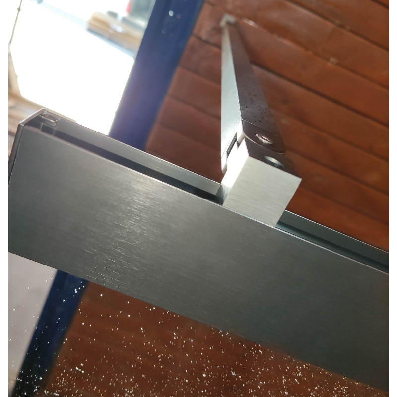Шторки стеклянные на ванну раздвижные Koer SR BS06-120x150-TR-07 прозрачное стекло Easy Clean 6мм, графит (KR5947)