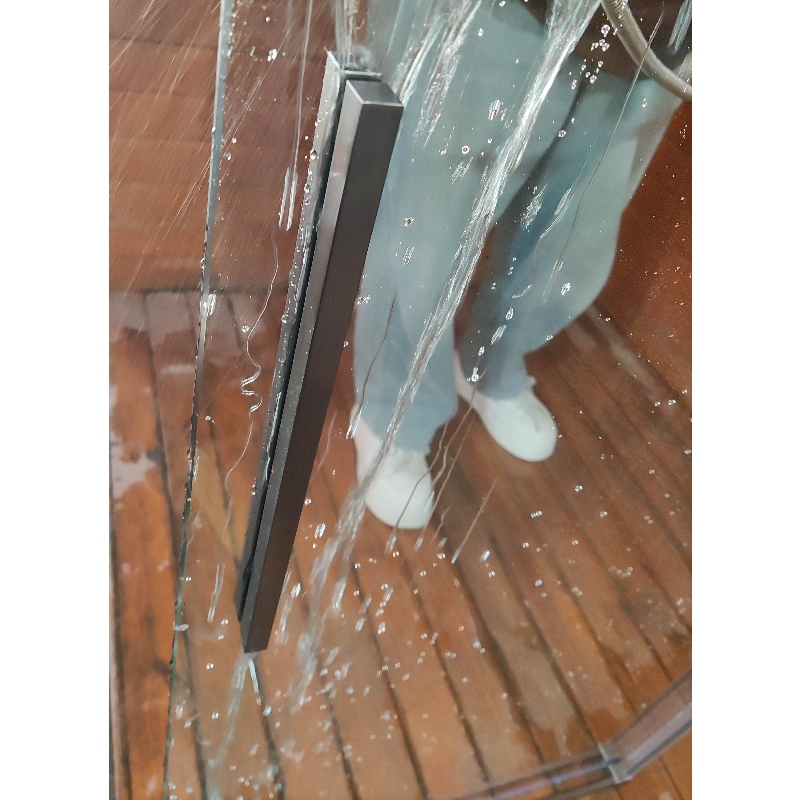 Шторки стеклянные на ванну раздвижные Koer SR BS06-120x150-TR-07 прозрачное стекло Easy Clean 6мм, графит (KR5947)