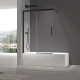 Шторки стеклянные на ванну раздвижные Koer SR BS06-120x150-TR-07 прозрачное стекло Easy Clean 6мм, графит (KR5947)