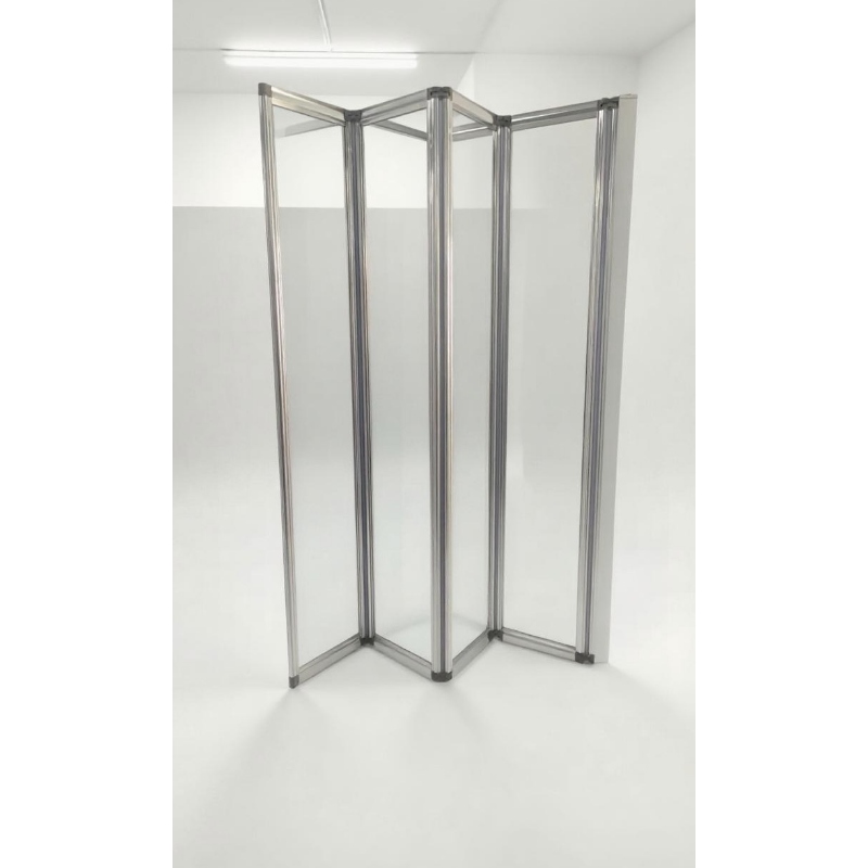 Шторки стеклянные на ванную складные Koer SR BS07-80x140-TR-01 прозрачное стекло Easy Clean 4мм, хром (KR5948)