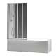 Шторки стеклянные на ванную складные Koer SR BS07-80x140-TR-01 прозрачное стекло Easy Clean 4мм, хром (KR5948)