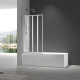 Шторки стеклянные на ванную складные Koer SR BS07-80x140-TR-01 прозрачное стекло Easy Clean 4мм, хром (KR5948)