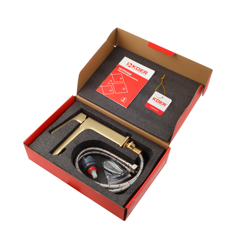 Смеситель для умывальника KOER KB-10031-12 (Цвет матового золота) (KR5973)