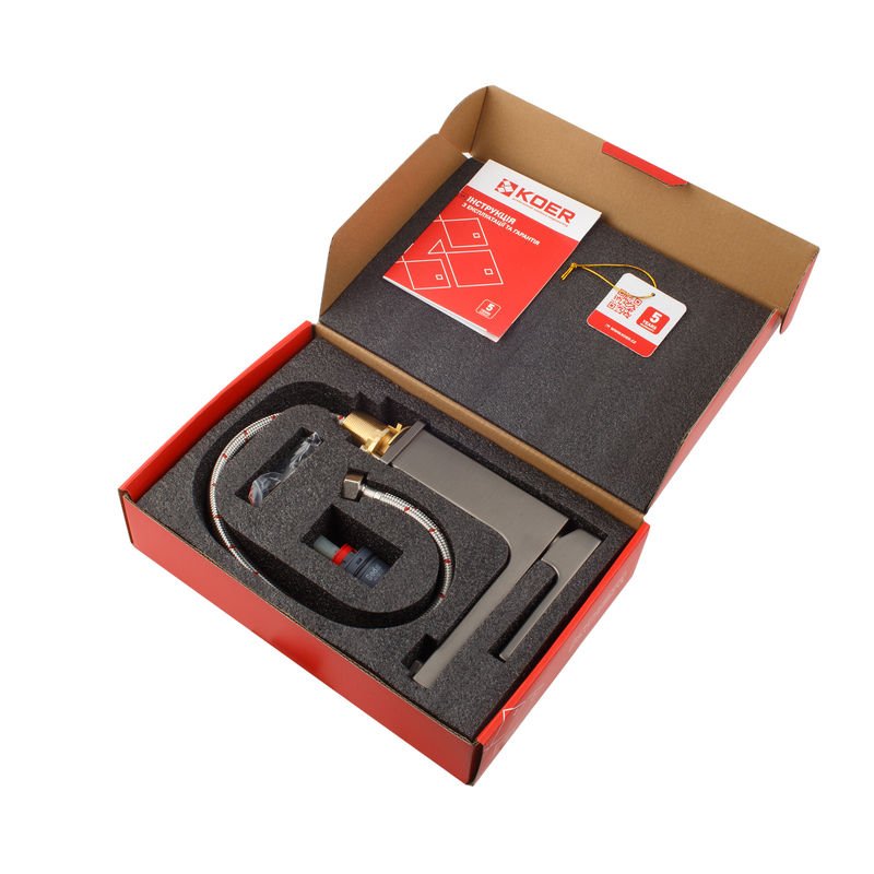 Смеситель для умывальника KOER KB-10009-07 (Цвет графит) (KR5976)