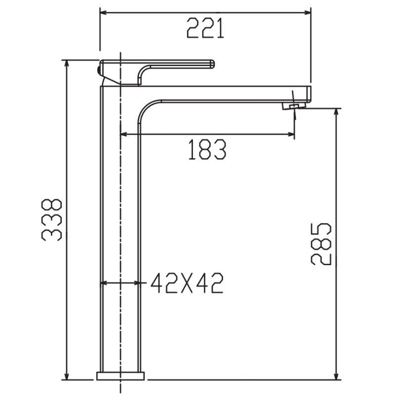 Смеситель для умывальника высокий KOER KB-11009-07 (Цвет графит) (KR5978)