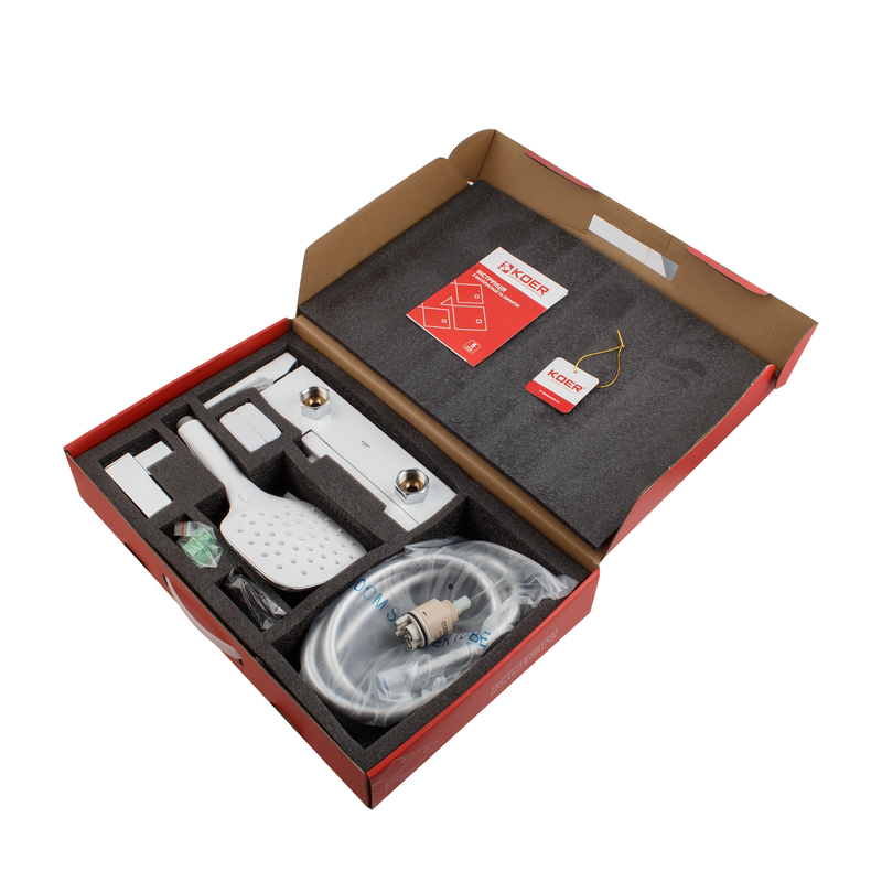 Смеситель для ванны с коротким изливом KOER KB-41009-04 (Цвет хром+белый) (KR5985)