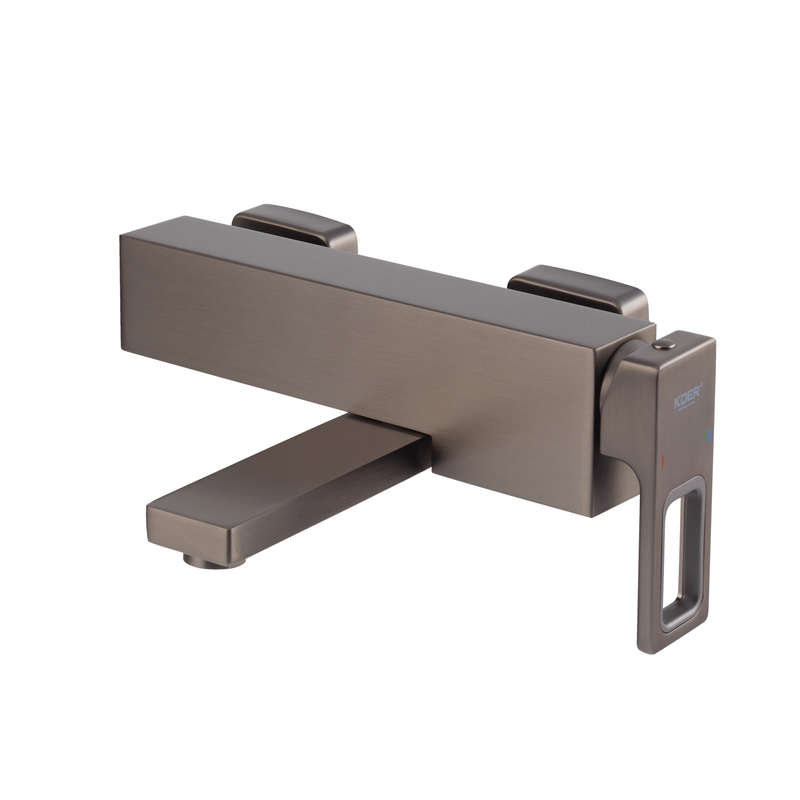Смеситель для ванны с коротким изливом KOER KB-41009-07 (Цвет графит) (KR5986)