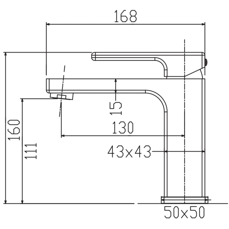 Смеситель для умывальника KOER KB-10039-01 (Цвет хром) (KR5994)