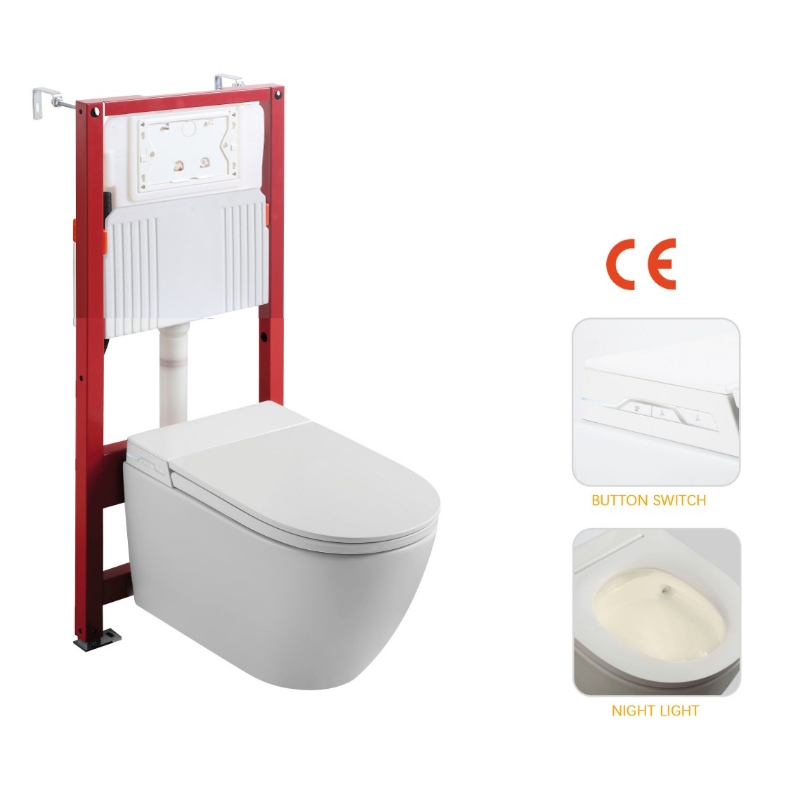 Комплект: Koer TB-0301 Smart Унитаз-биде подвесной TB-0101 с электронным управлением + Инсталляция KT-0409 + панель KT-0609-01 Chrome (KR6116)