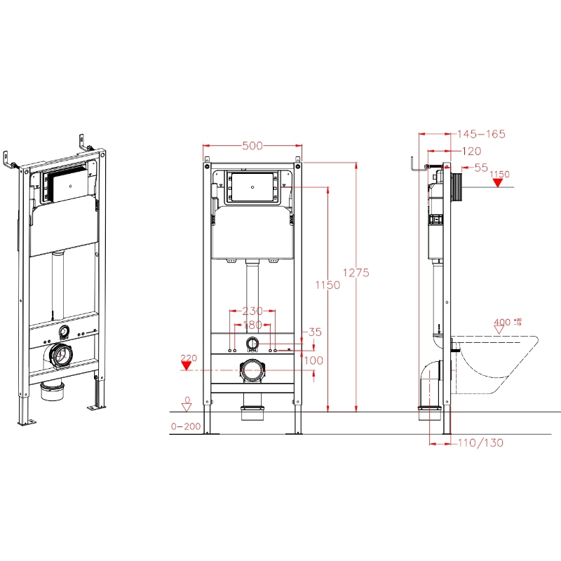 Комплект: Koer TB-0301 Smart Унитаз-биде подвесной TB-0101 с электронным управлением + Инсталляция KT-0409 + панель KT-0609-01 Chrome (KR6116)