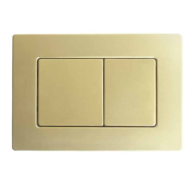 Панель смыва Koer KT-0612-12 240x160x10mm из нержавеющей стали, кнопка квадратная (цвет матовое золото) (KR6121)